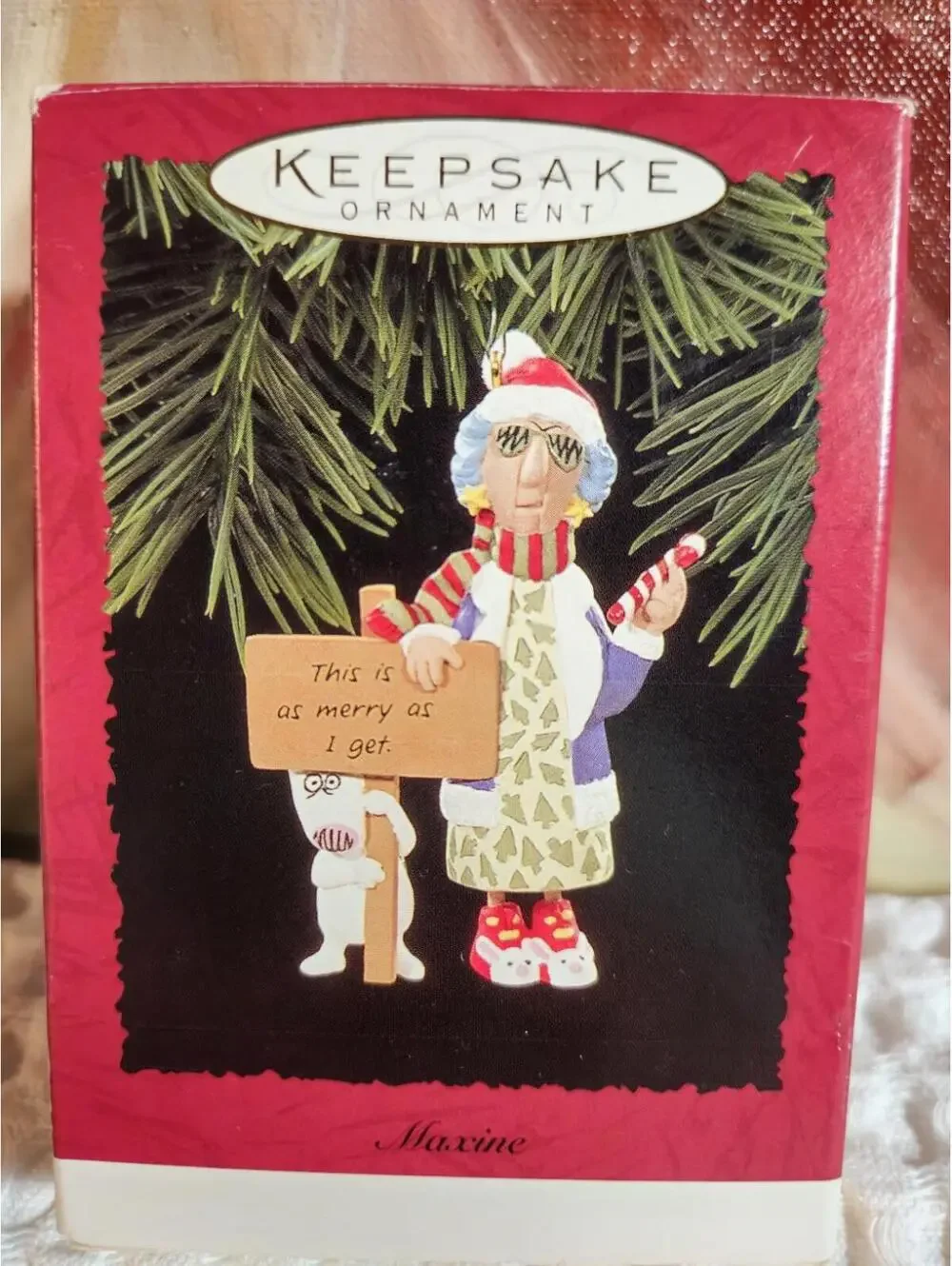 Vtg 1996 Hallmark Keepsake Maxine This Is As Merry As I Get w/ Floyd the Dog